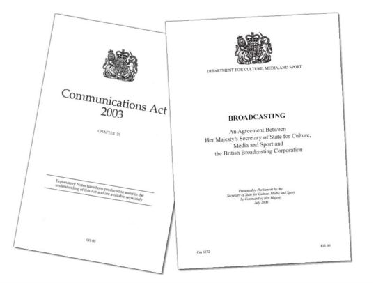 Communications Act 2003 and BBC agreement